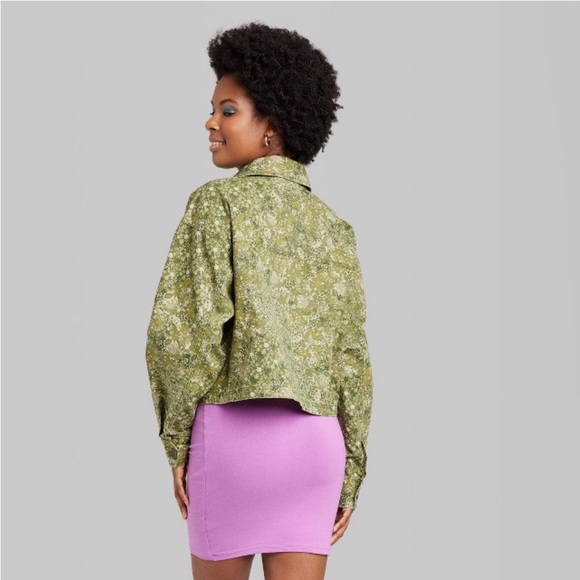 Women’s Cropped Canvas Surplus Shacket by Wild Fable - Picture 3 of 5